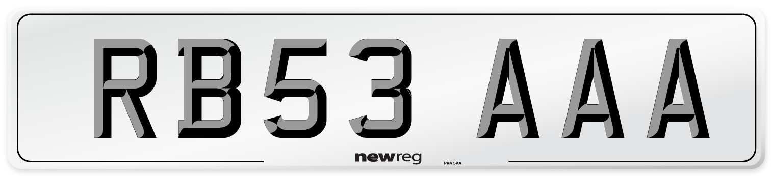 RB53 AAA Number Plate from New Reg
